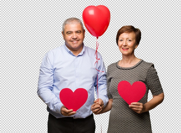 Couple d'âge moyen célébrant la Saint Valentin