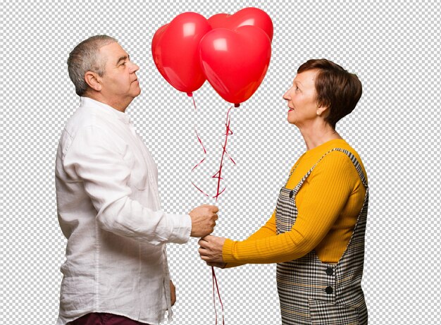 Couple D'âge Moyen Célébrant La Saint Valentin