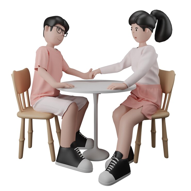 PSD couple having romantic diner