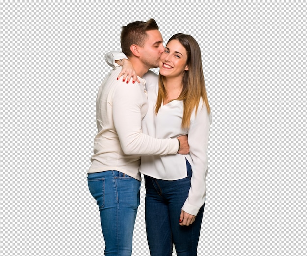 Couple in valentine day kissing