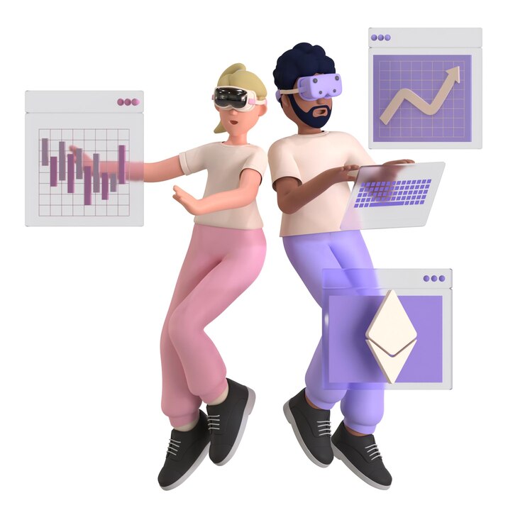 PSD couple métaverse cyber monde numérique