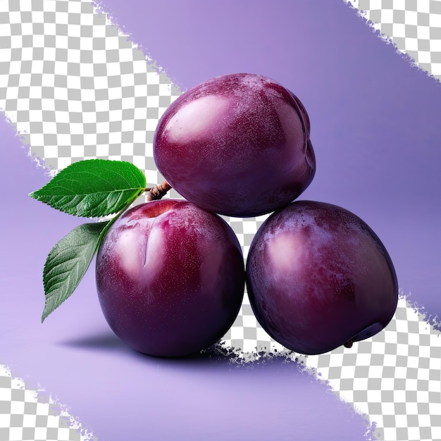 PSD un couple de prunes sur un fond transparent