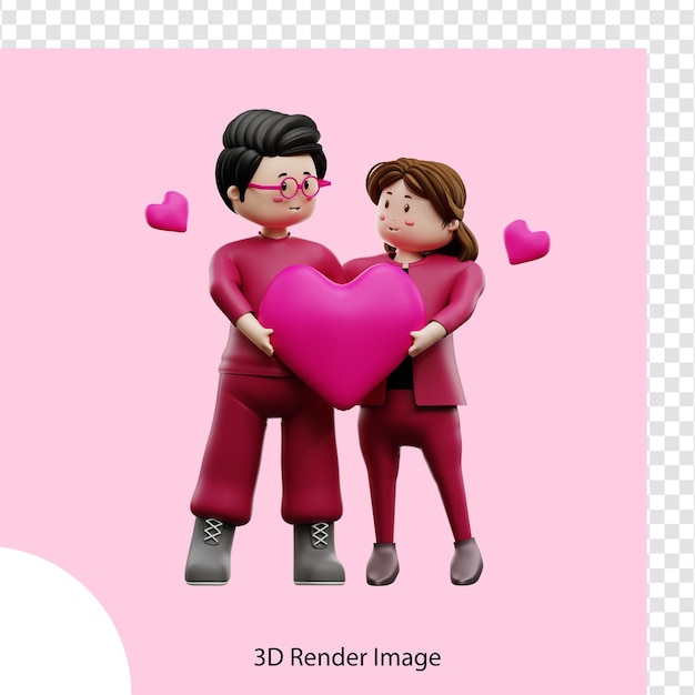Un couple s'étreignant avec une image en forme de coeur sur la couverture