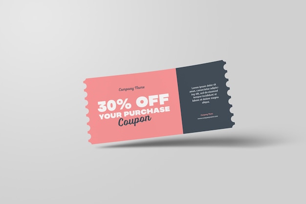 coupon et maquette psd de billet