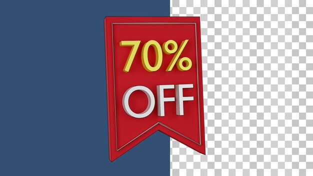 coupon de réduction 3d 70 hors png et psd