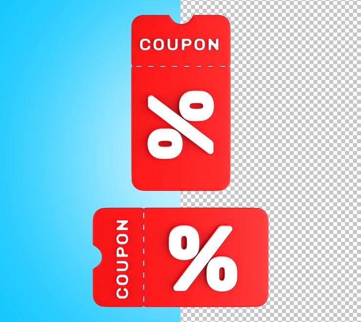 PSD coupon de réduction 3d