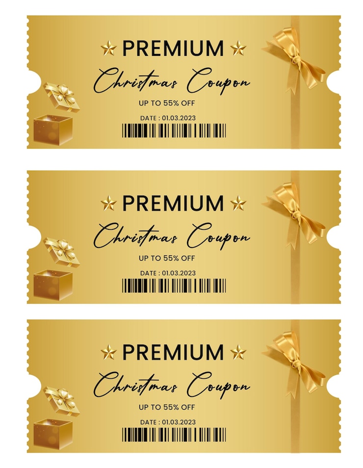 Coupons modernes pour les achats de Noël