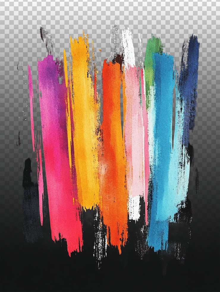 PSD des coups d'aquarelle vibrants sur une élégante toile noire