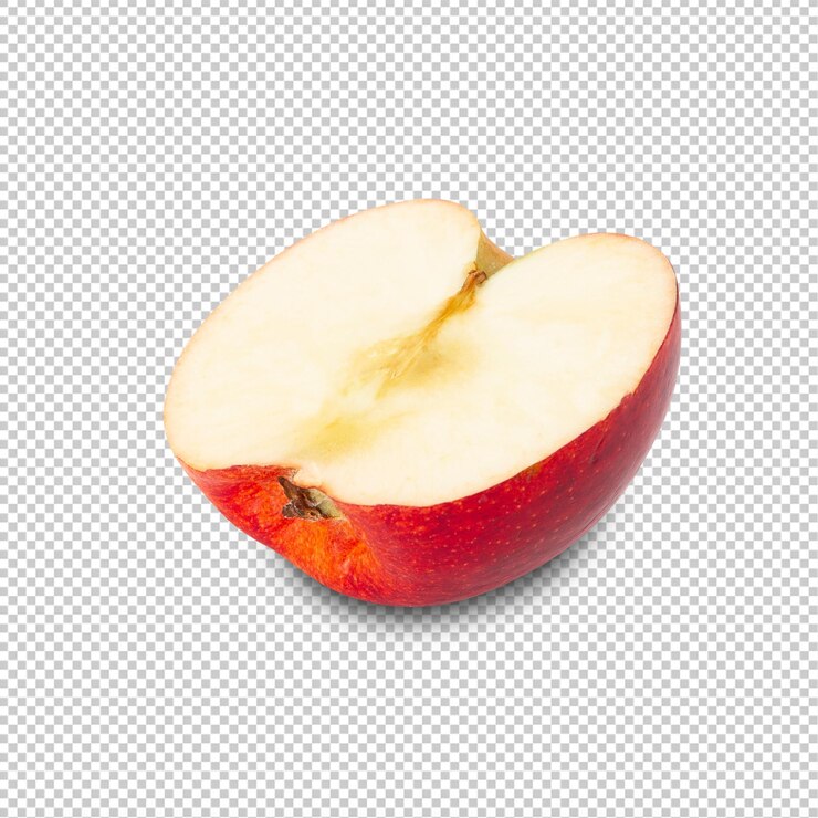 Coupure de tranche de pomme rouge pleine profondeur de champ