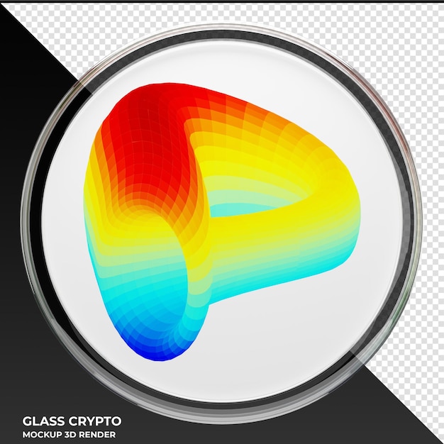 Courbe DAO Token CRV Verre Crypto Coin Illustration 3D