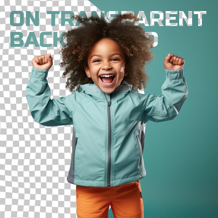 PSD le coureur à cheveux kinky de la maternelle nordique dans la pose pastel