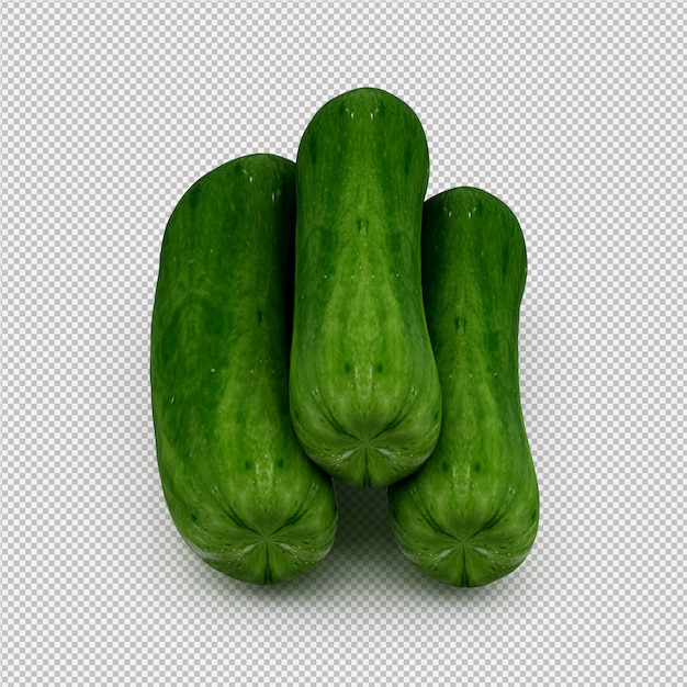 Courgette Isométrique Rendu 3d