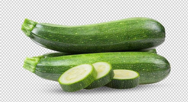 Courgettes Fraîches Isolées Sur La Couche Alpha