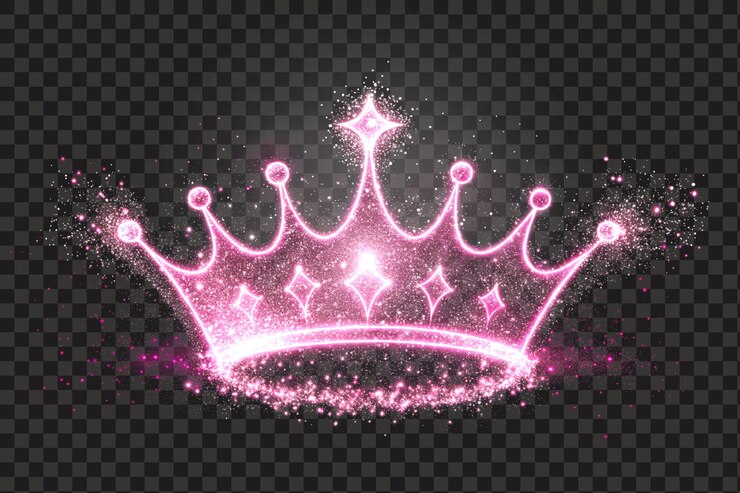 PSD couronne brillante rose poussière rose étincelante arrière-plan transparent isolé png