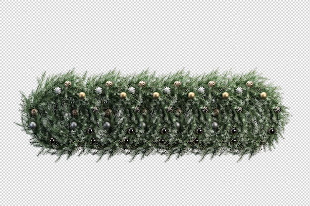 Couronne décorative de Noël en 3D rendu isolé