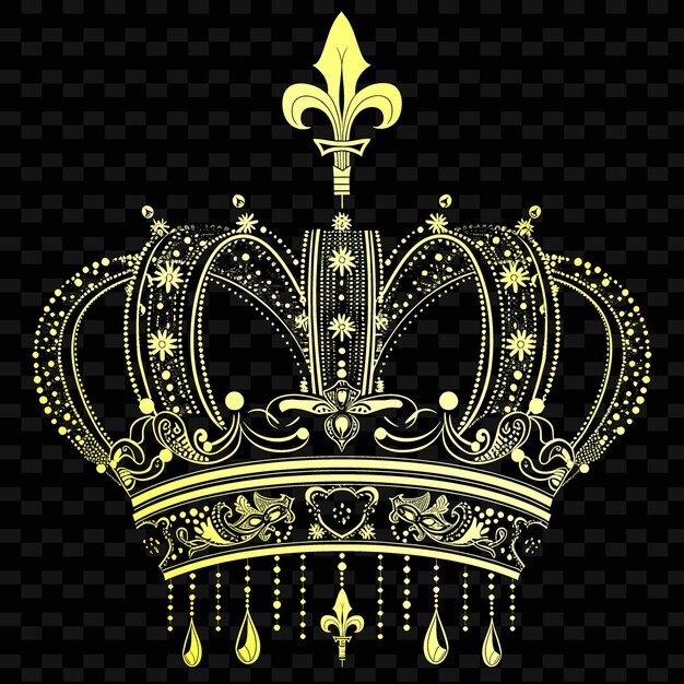 Une Couronne Dorée Avec Une Couronne D'or Sur Un Fond Noir