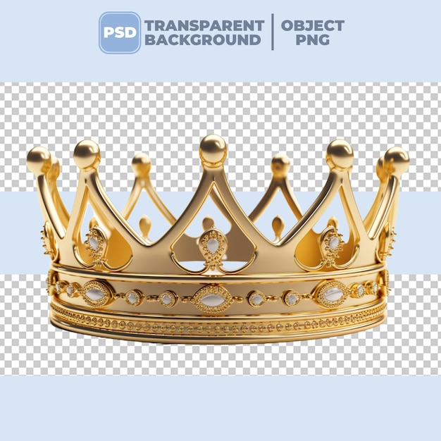 PSD couronne dorée psd isolée sur fond transparent png