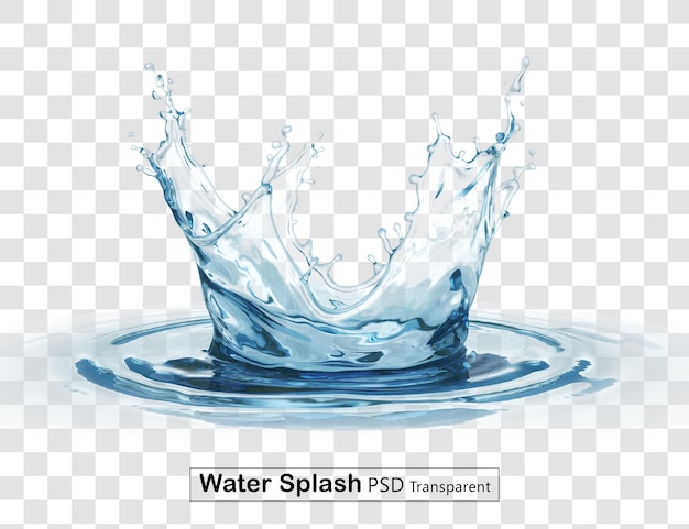 PSD couronne eau splash transparent isolé