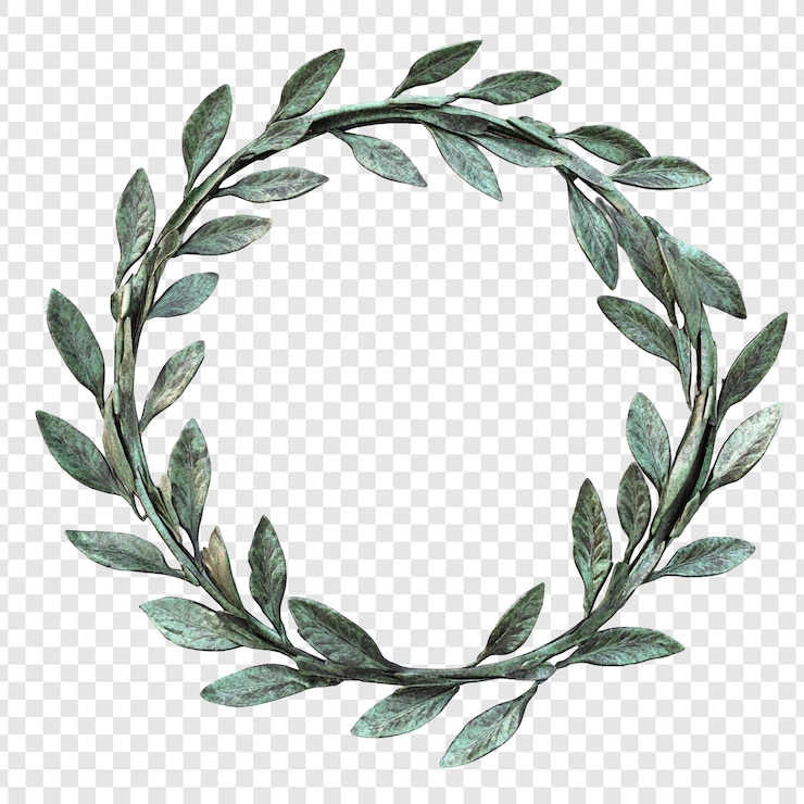 PSD une couronne de feuilles vertes