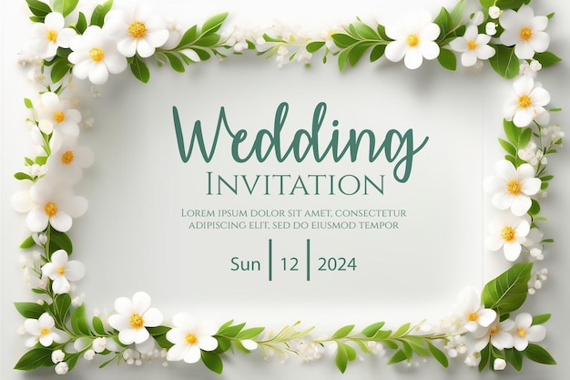 PSD une couronne de fleurs festive invitation au mariage pour sia et dereks jour de bon augure thème de jardin archway sauver