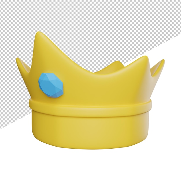 Une couronne jaune avec un diamant bleu dessus.