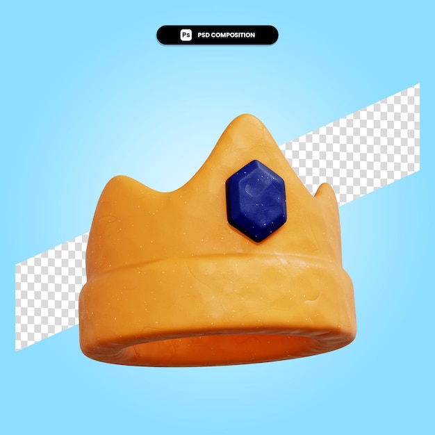 PSD couronne de luxe illustration de rendu 3d isolé