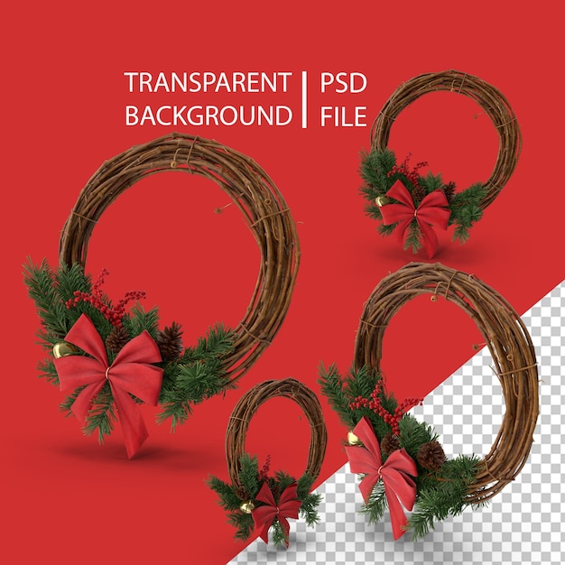 PSD couronne de noël png