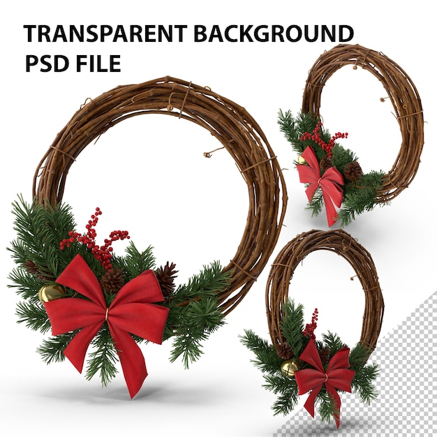 PSD couronne de noël png