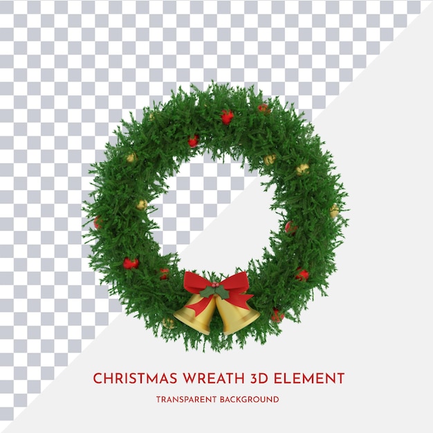 Couronne de Noël rendu de style 3d isolé