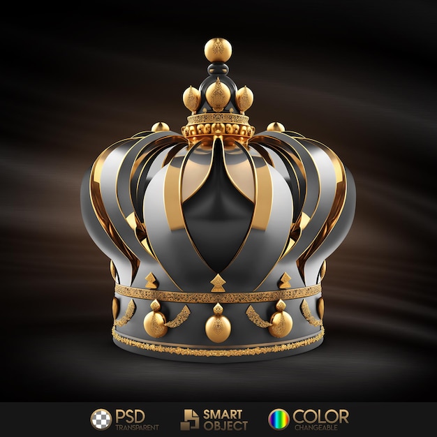 Une couronne avec de l'or et du noir dessus