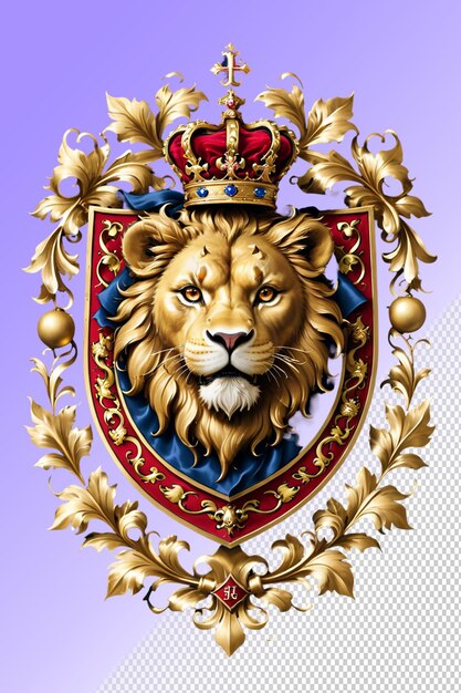 PSD une couronne en or avec une tête de lion dessus