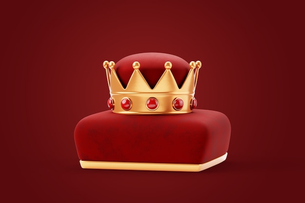 Couronne sur oreiller monarchie nature morte