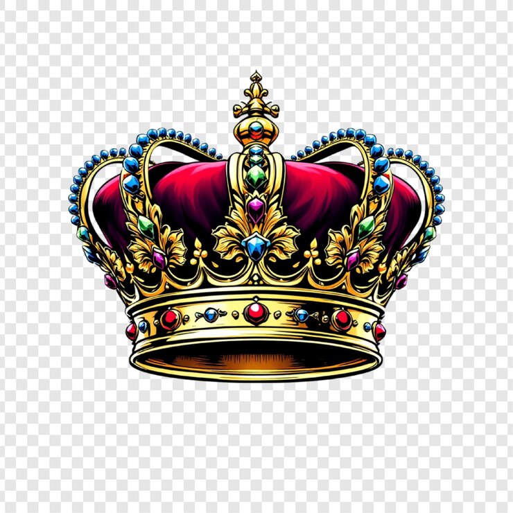 PSD couronne ornée régalia royale chevalets du roi symbole de majesté