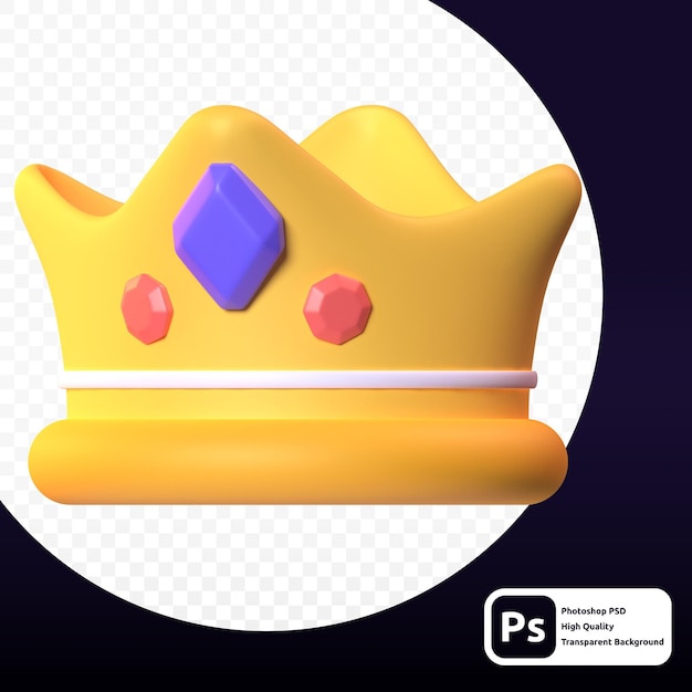 Couronne en rendu 3D pour le web ou la présentation d'actifs graphiques