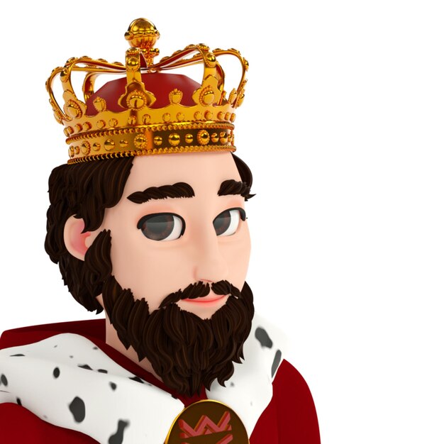 PSD une couronne d'un roi est montrée avec une couronne dessus
