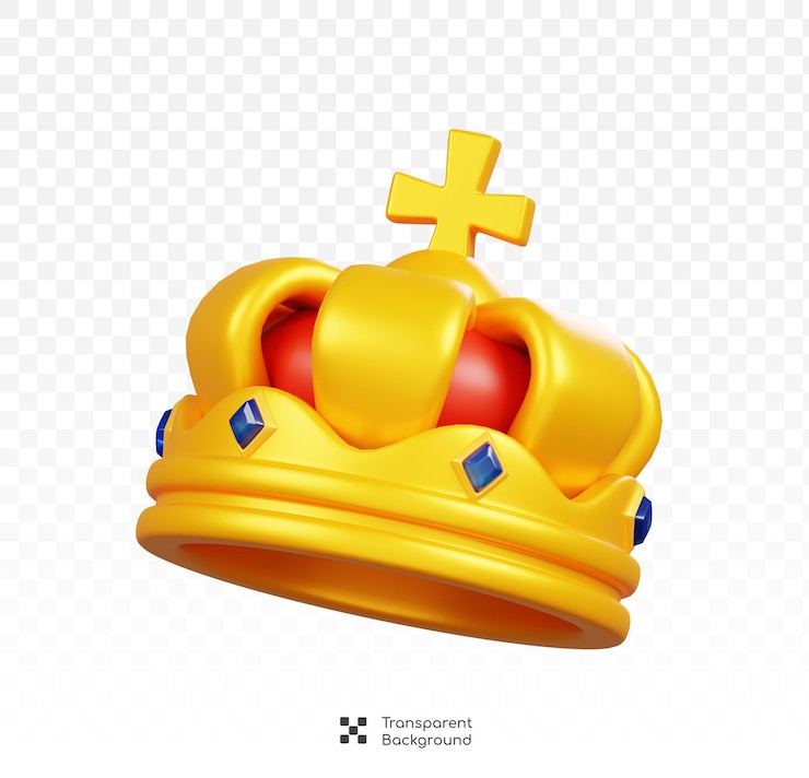 PSD la couronne royale symboles isolés icônes et culture de l'angleterre rendu en 3d