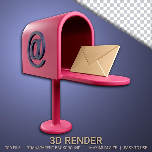 Courrier Postal 3d Avec Fond Transparent