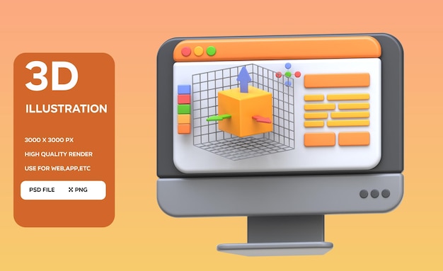 Le cours en ligne PSD 3D Illustration 3D