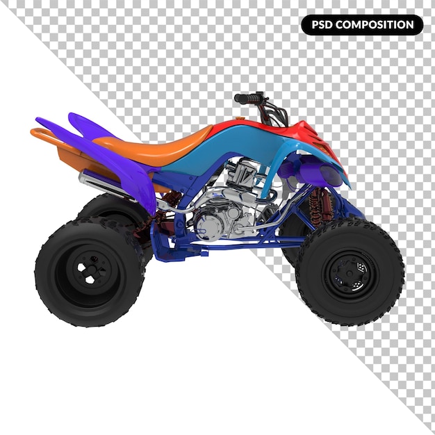 Course d'espionnage de quad isolé en 3D