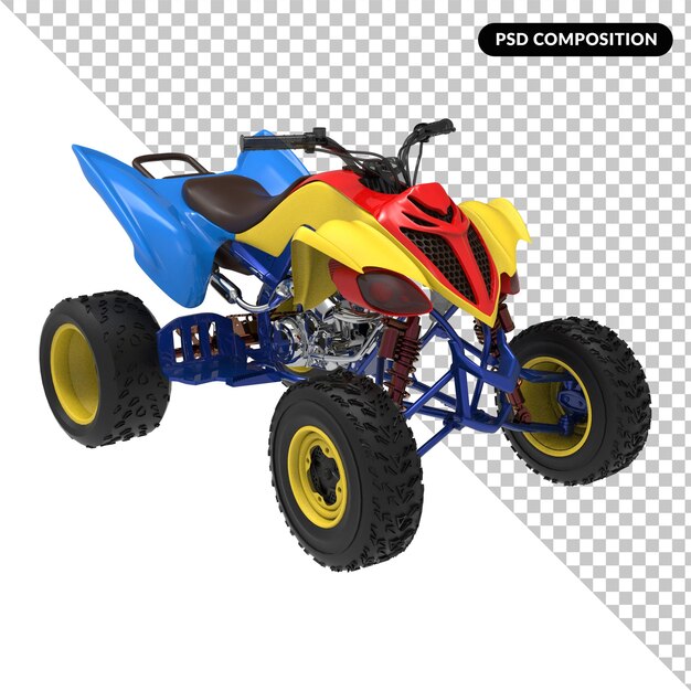 Course d'espionnage de quad isolé en 3D