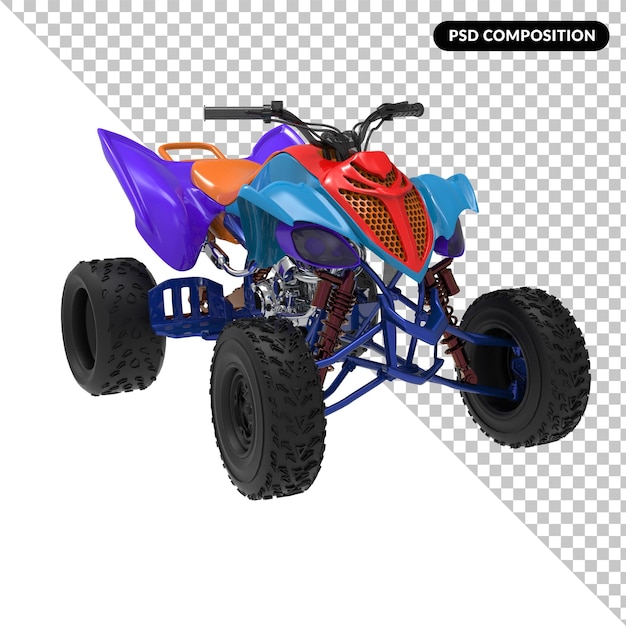 Course d'espionnage de quad isolé en 3D