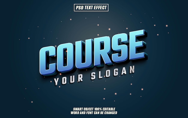 course text effect font editable typography 3d text