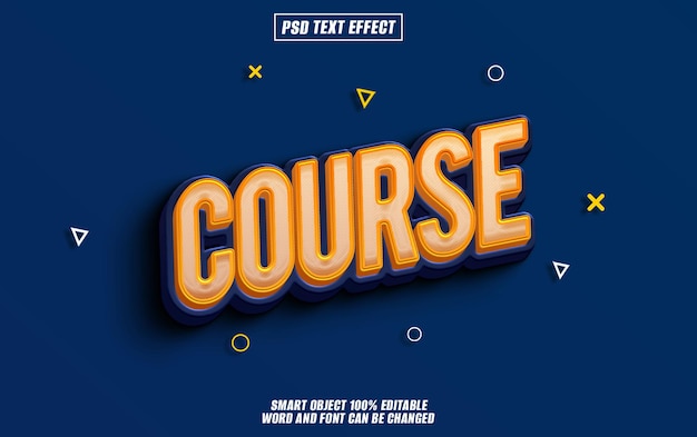 course text effect font editable typography 3d text