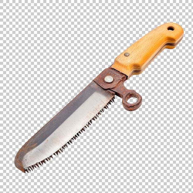 Couteau denté à poignée orange pour couper des branches