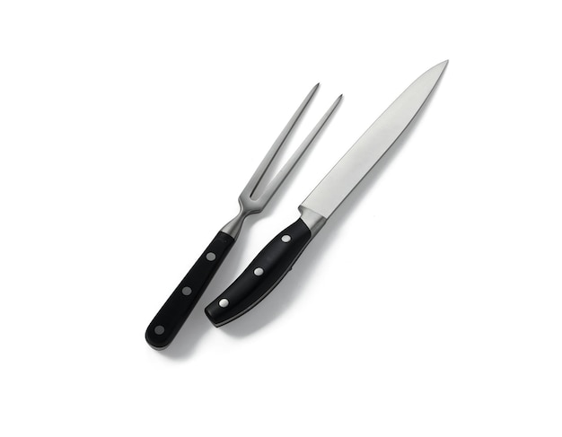 PSD couteau et fourchette kithcen sur fond blanc avec ombre