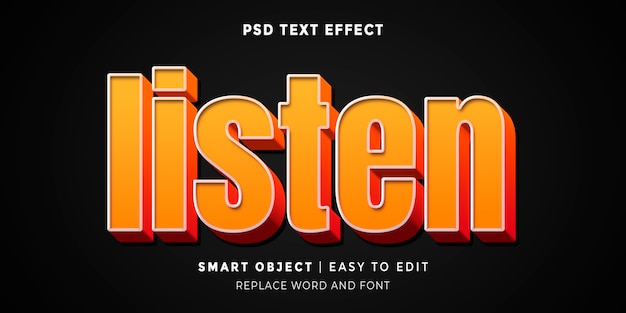 Écouter effet de texte de style 3D modifiable