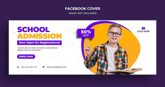 Couverture De La Chronologie Facebook Et Modèle Web D'admission à L'école