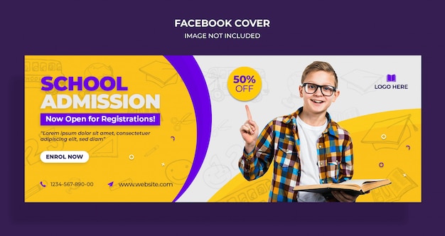 Couverture De La Chronologie Facebook Et Modèle Web D'admission à L'école