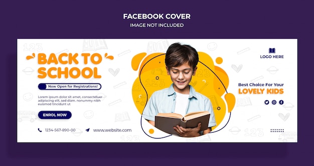 Couverture De La Chronologie Facebook Et Modèle Web De Retour à L'école