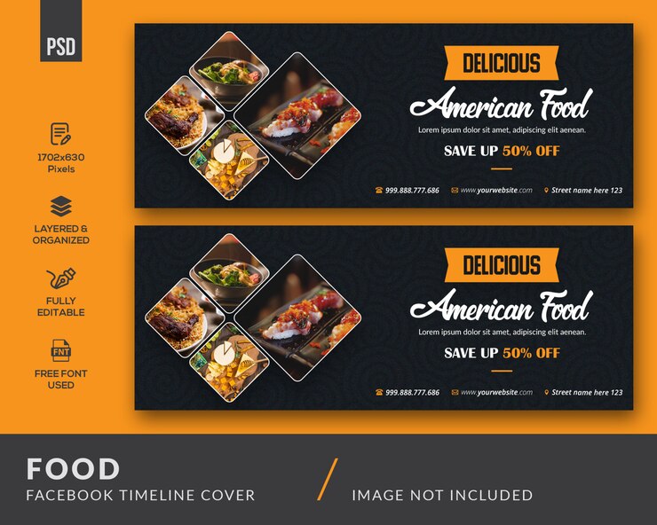 PSD couverture facebook alimentaire